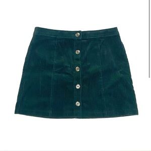 Forever 21 Green Corduroy Mini Skirt